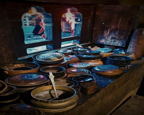 Traditional Indian kitchen setting